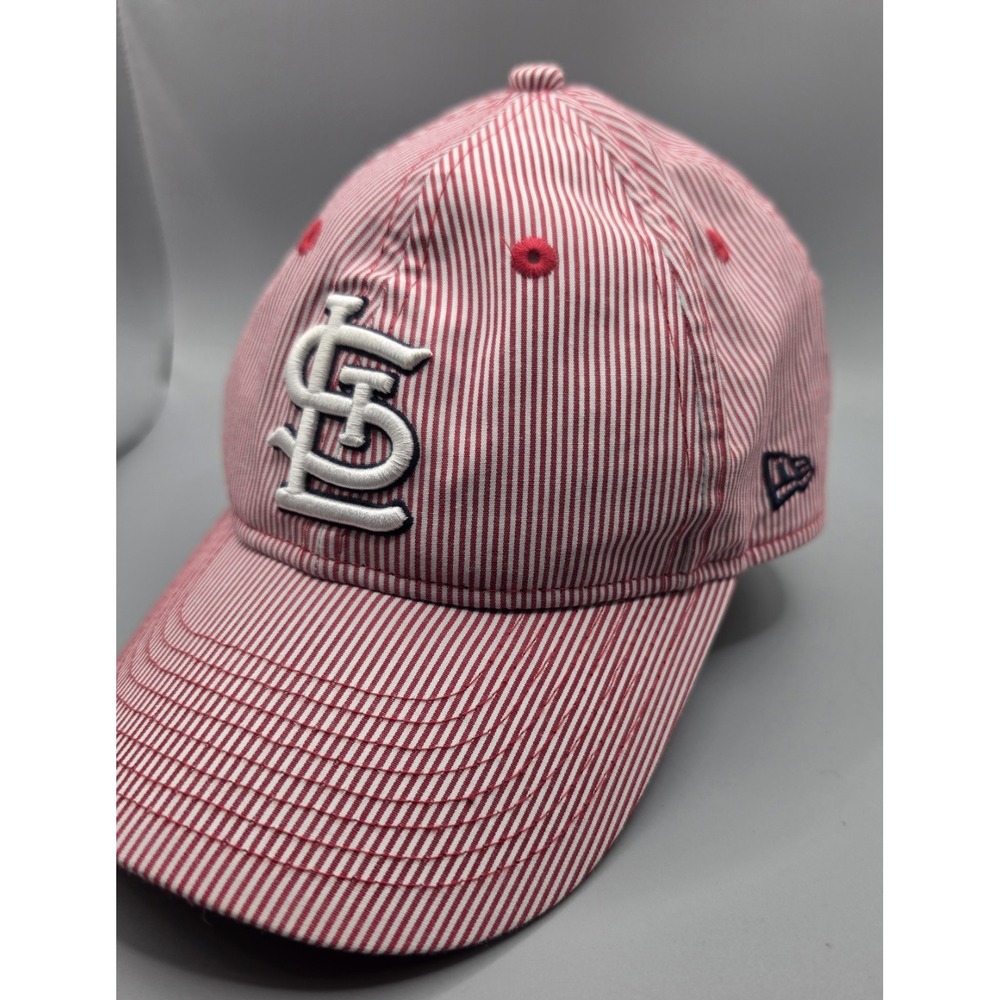 St Louis Cardinals New Era 9TWENTY Youth Hat Red White Pinstripe Adjustable Cap